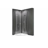 DUSCHKABINE Freja 90x90x195cm Viertelkreis - Silberfarben, Glas (90/90/195cm) -  Glaswerk Westfalen