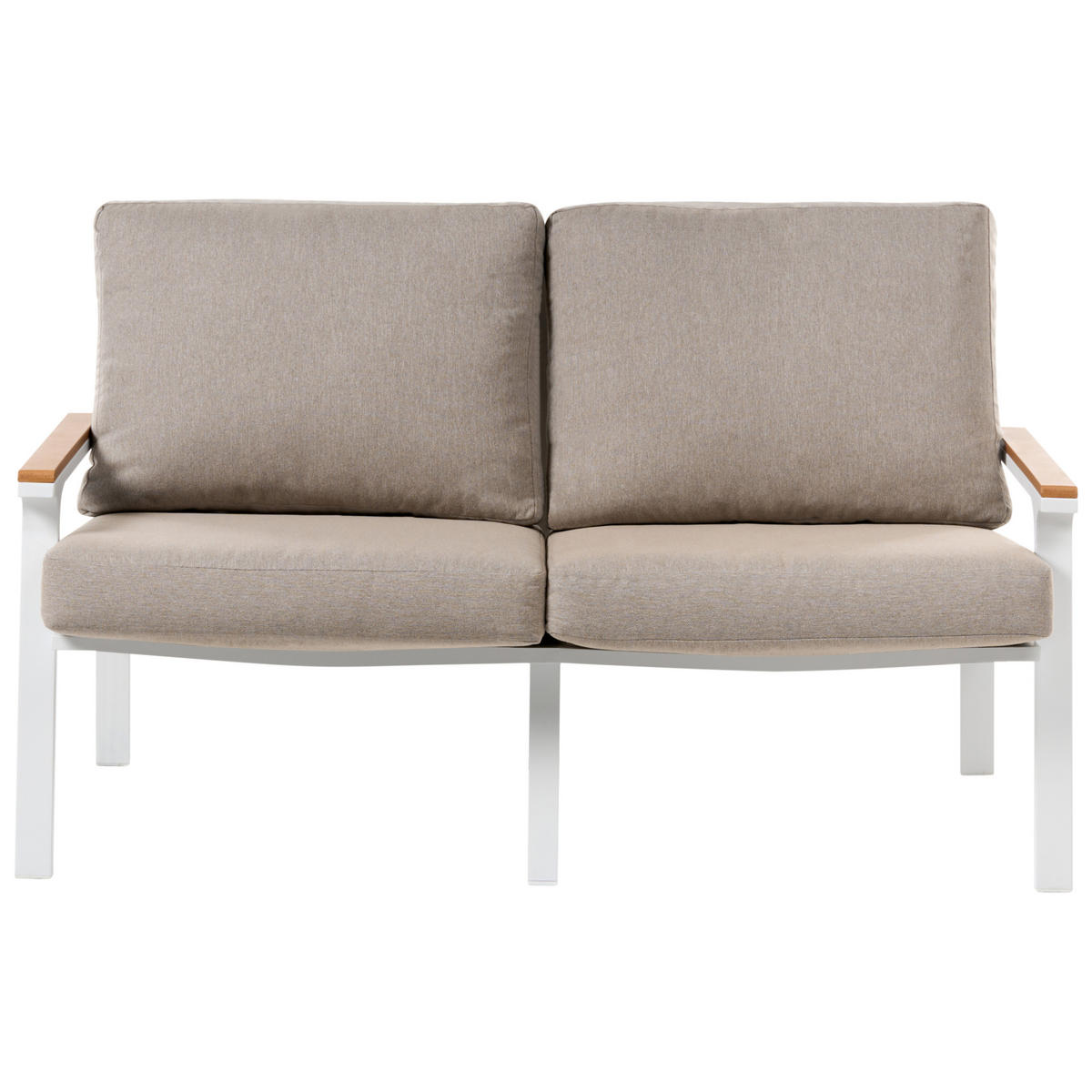 LOUNGE SADA se stolem 4-místná Taupe Orero - bílá/hnědá, kov - Beliani
