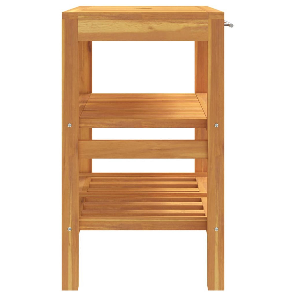 WASCHTISCH mit 2 Ablagen, 74/45/75 cm, aus Massives Teakholz - Braun, Holz (74/75/45cm) - vidaXL