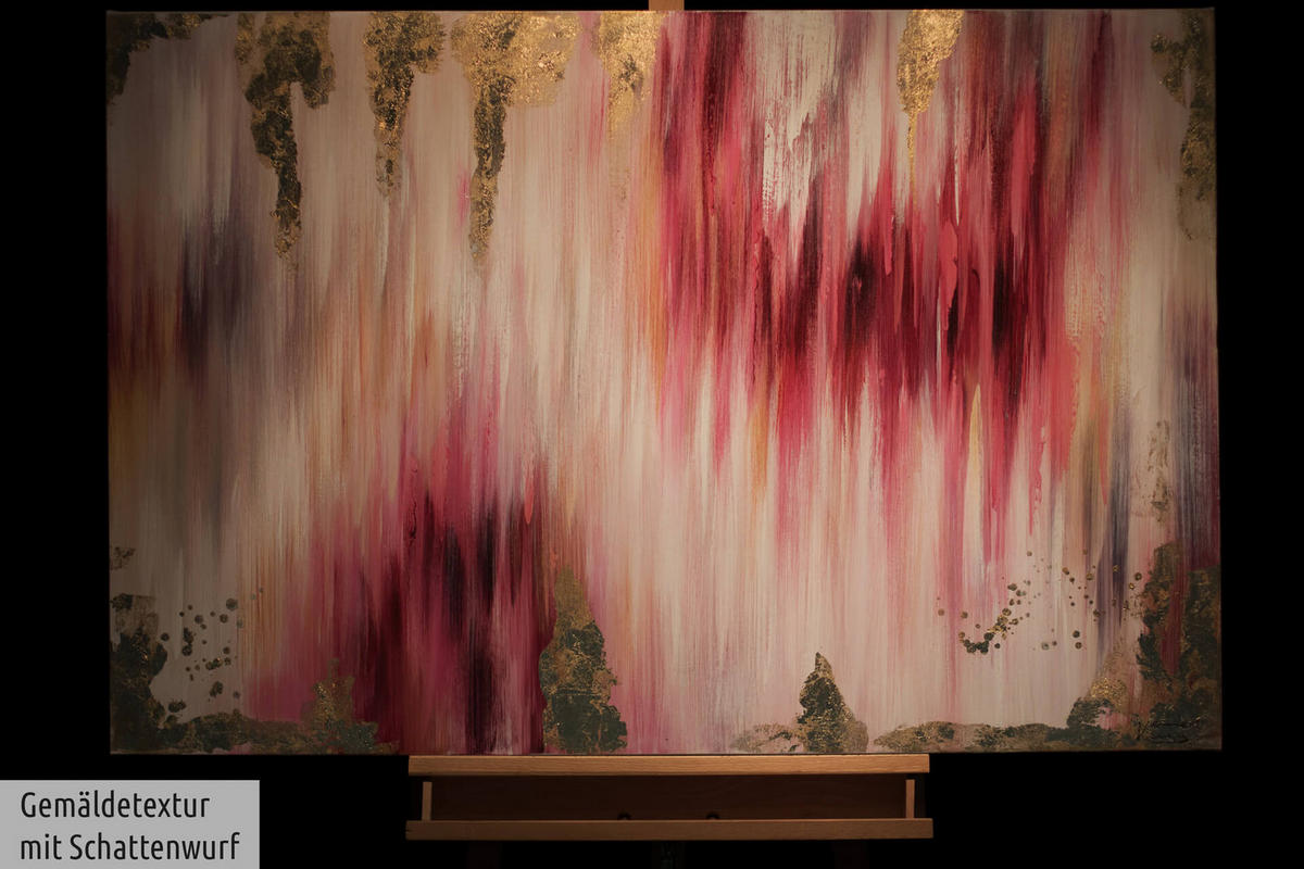 ACRYLBILD HANDGEMALT 120/80 cm - Pink, Holz/Textil (120/80cm) - KUNSTLOFT