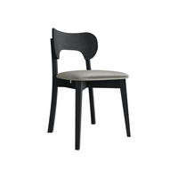 WOHNZIMMER STUHL KT64, Holzfarbe: Schwarz - Schwarz/Grau, Holz/Textil (48/80/51cm) - MIRJAN24