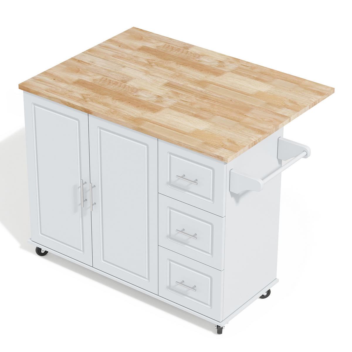 KÜCHENINSEL 137/43(76)/92 cm grau mit klappbarer Arbeitsplatte - Grau, Holzwerkstoff (137/92/76cm) - OKWISH