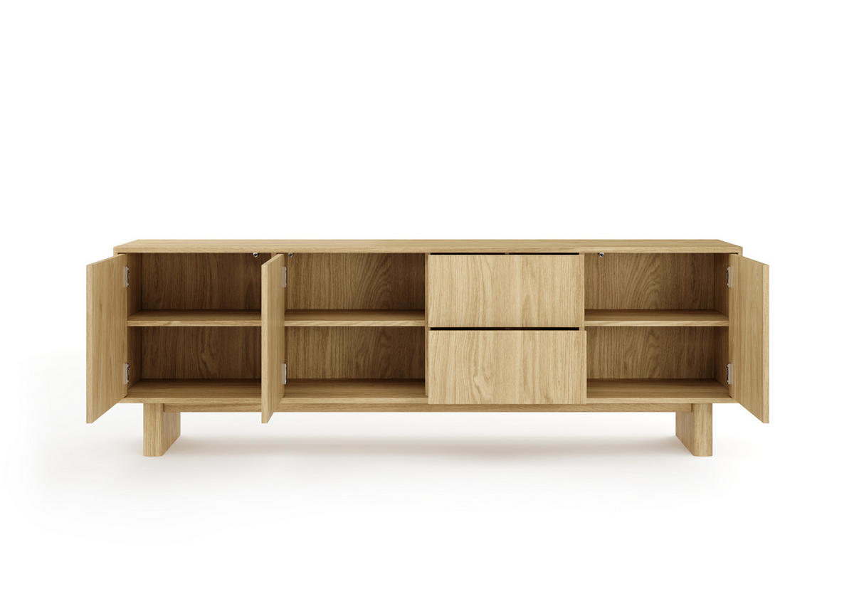 TV-SCHRANK: geölte Eiche, 183,3 x 61,7 x 38,1 cm - Eichefarben, Holzwerkstoff (183.3/61.7/38.1cm) - 3XE LIVING