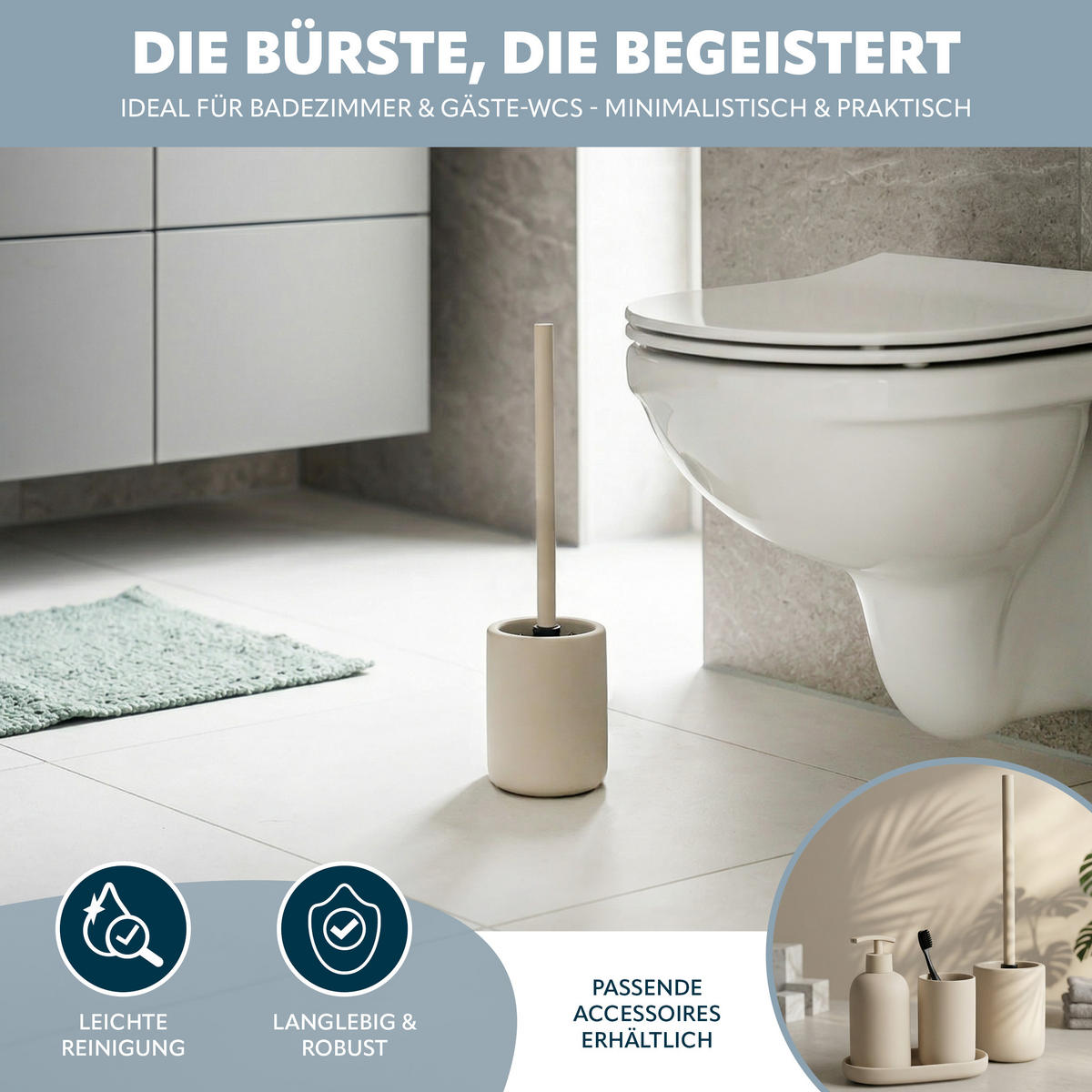 WC-GARNITUR CERANO, Keramik, beige - Beige, Keramik (10.5/39.5/10.5cm) - eluno