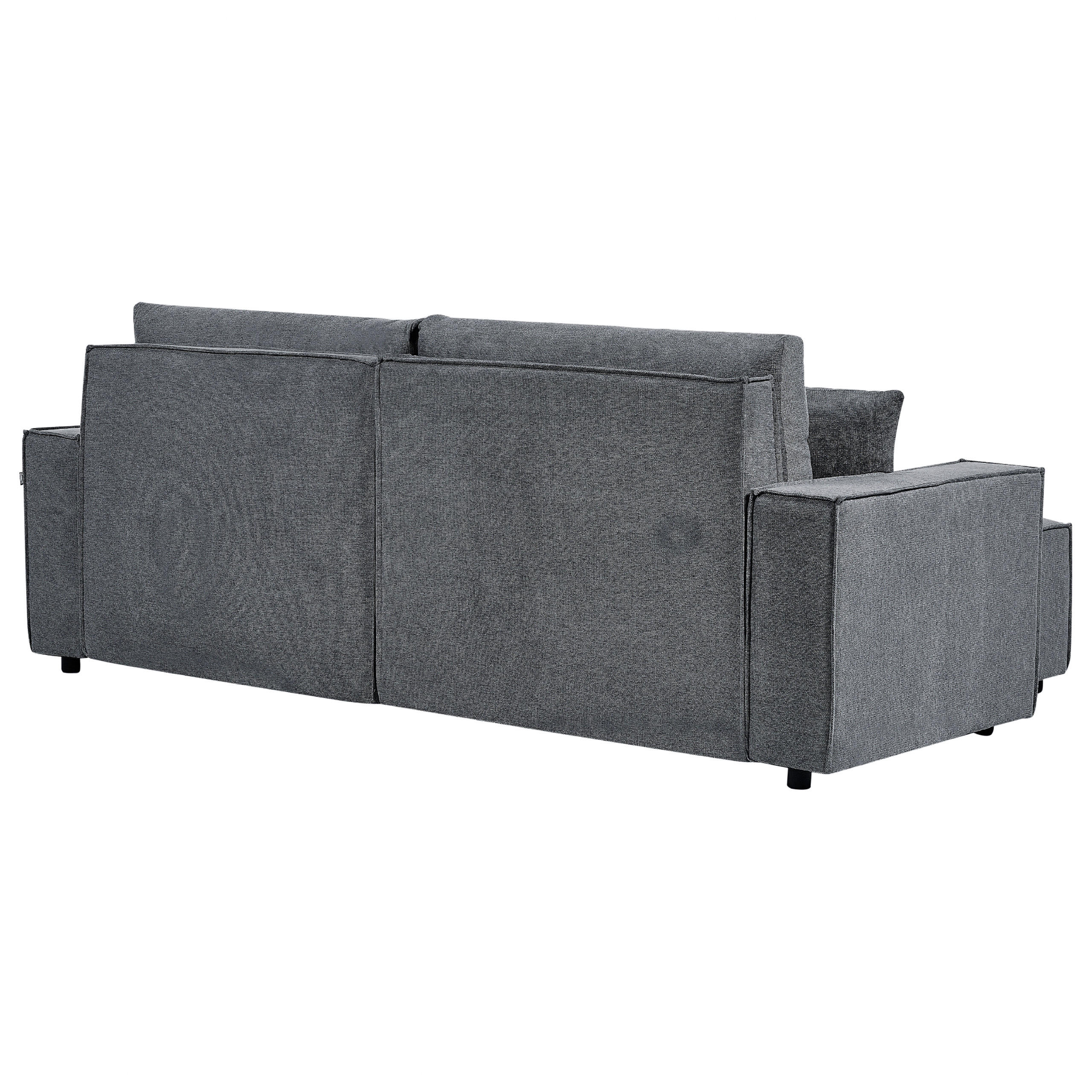 Beliani 3-Sitzer-Ecksofa Dunkelgrau 250x150 cm