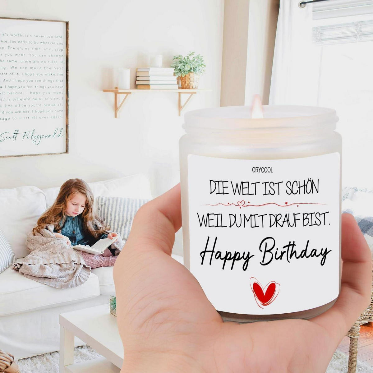 DUFTKERZE Lavendel 220g Sojawachs Geschenkbox - Flieder, Paraffin (11cm)
