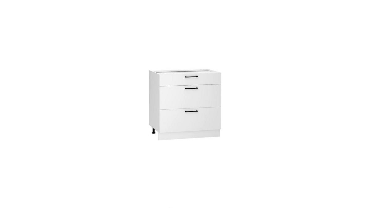UNTERSCHRANK D80S3 ( S1600/15 ) – BONO – 3 Schubladen für effiziente Organisation – Gold / Eiche - Eichefarben, Holzwerkstoff (80/82/51cm) - ROYAL24_MARKT