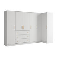 KLEIDERSCHRANK - 311 cm x 106.5 cm - holz - weiß Lizandro - Weiß, Holz (311/200/106.5cm) - Vente-Unique