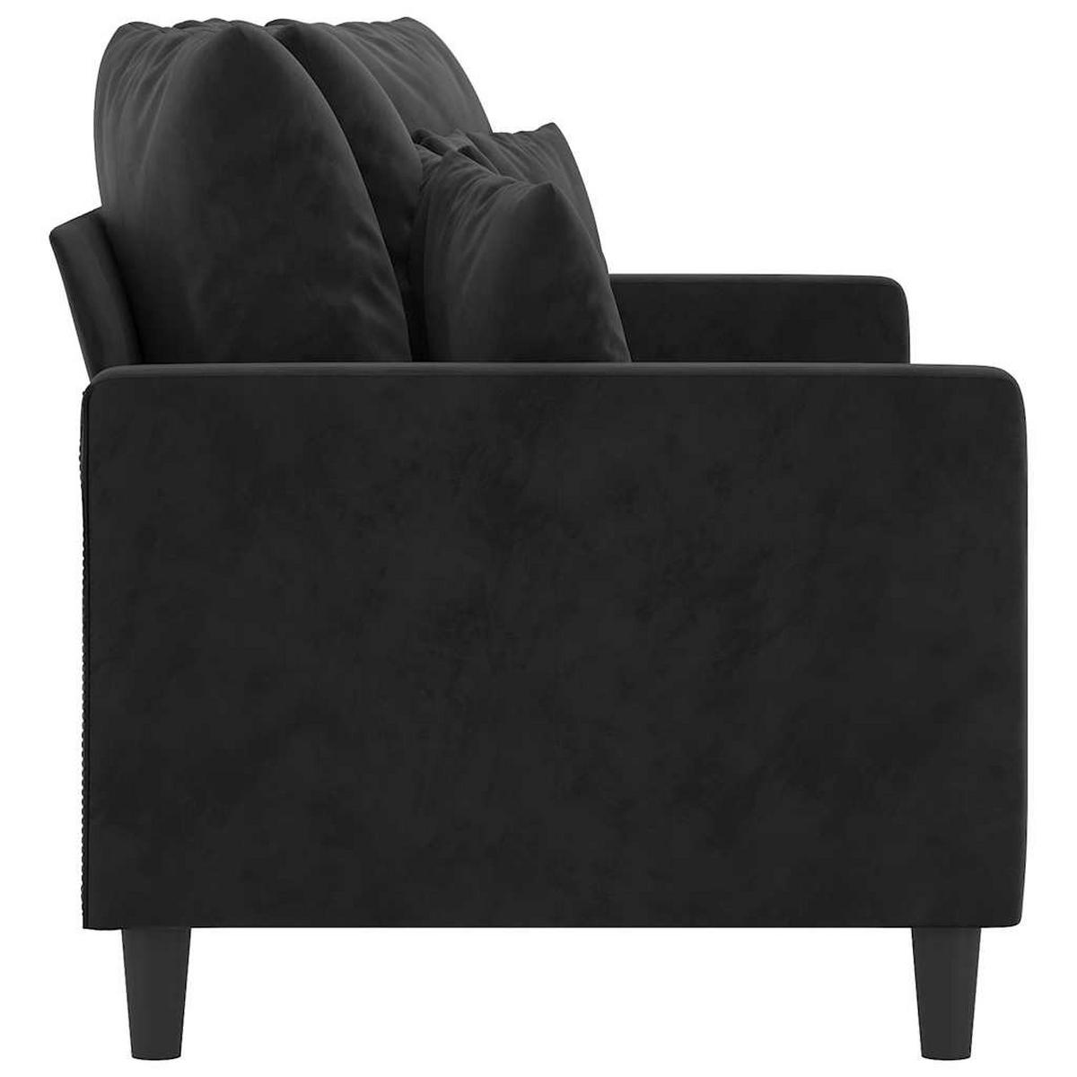 2-SITZER-SOFA Frankenthal - Schwarz, Naturmaterialien (158/80/77cm) - Nettlife