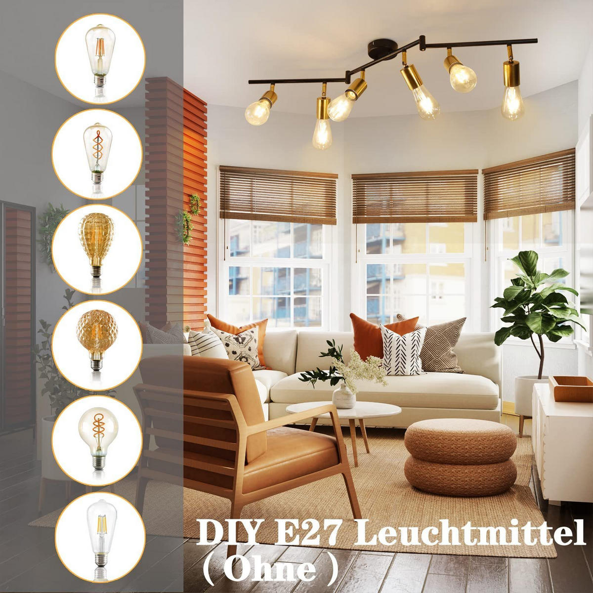 STRAHLER Nixie 6-flammig 95/4/11 cm - Goldfarben, Metall (95/4/11cm) - Nettlife