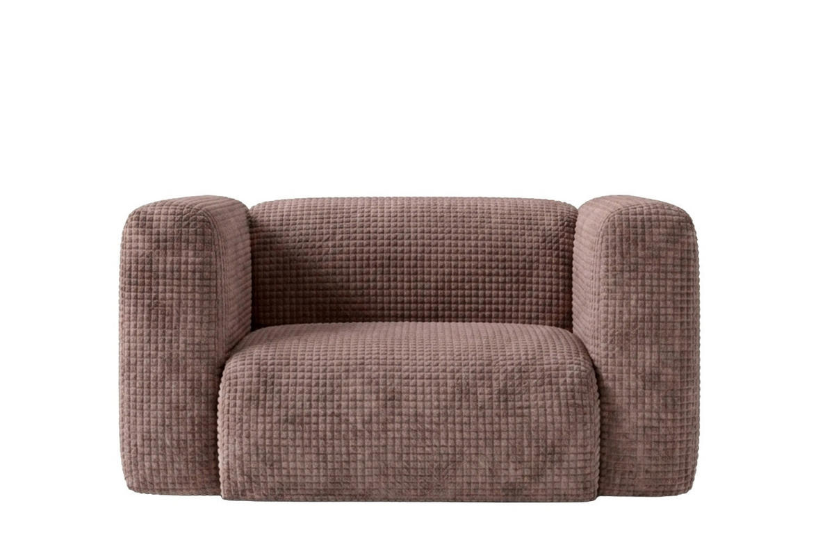 WOHNZIMMERSESSEL aus Chenille-Stoff Cremona, Taupe, GRETA - Taupe, Holz (137/70/89cm) - Kaiser Möbel