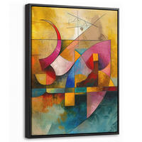 LEINWAND Bilder mit Rahmen - Kunst - Abstrakt - Modern - 30x40 - Gelb, Textil (30/40cm) - MuchoWow