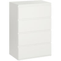 KOMMODE 55/80/33 cm Weiß aus MDF mit 4 Schubladen - Weiß, Holzwerkstoff (33/80/55cm) - OKMYHOME