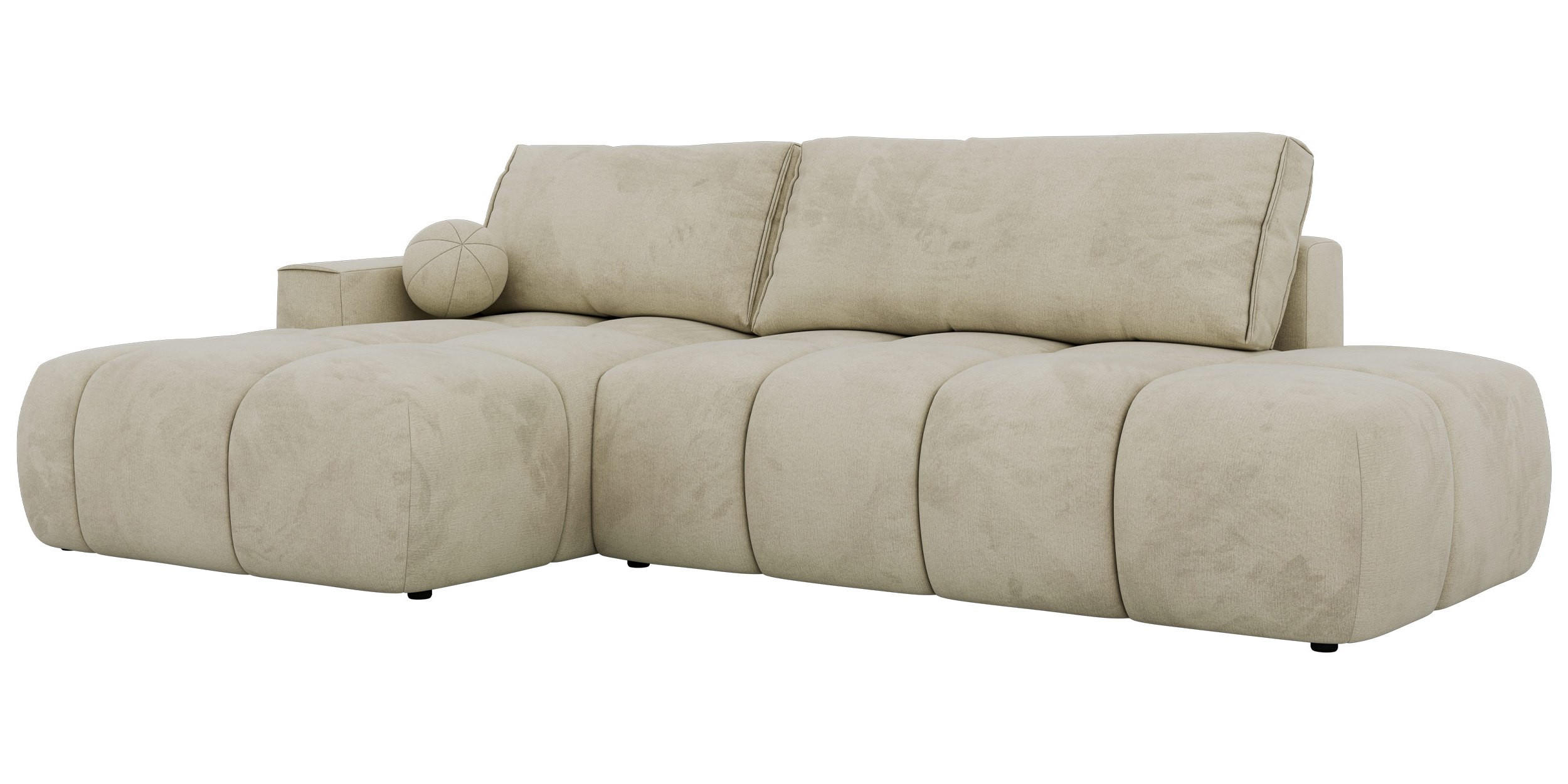 ROHOVÁ SEDAČKA LORAN L Béžová Samet - Vlevo - černá/béžová, textil/plast (170/292cm) - MKS