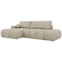 ROHOVÁ SEDAČKA LORAN L Béžová Samet - Vlevo - černá/béžová, textil/plast (170/292cm) - MKS