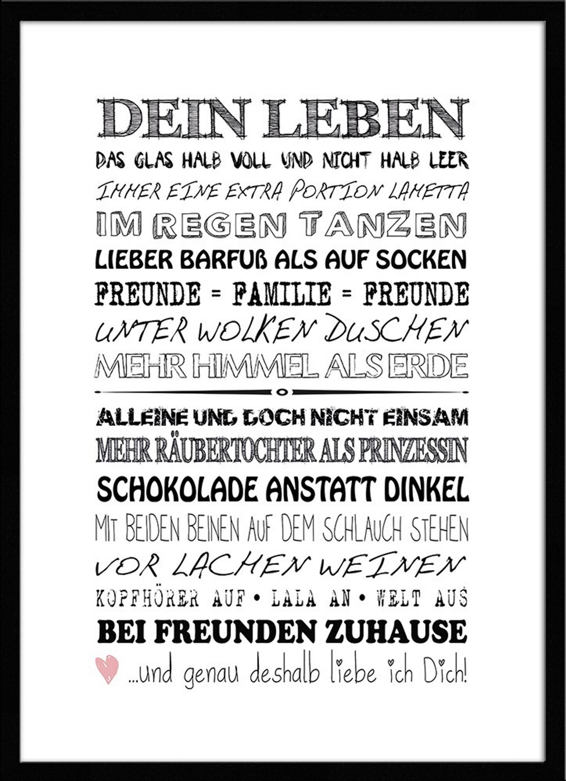 BILD mit Rahmen 51x71 cm Spruch: Freundschaft beste Freundin - Weiß, Holz (51/71cm) - artissimo