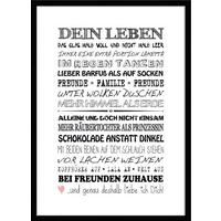 BILD mit Rahmen 51x71 cm Spruch: Freundschaft beste Freundin - Weiß, Holz (51/71cm) - artissimo
