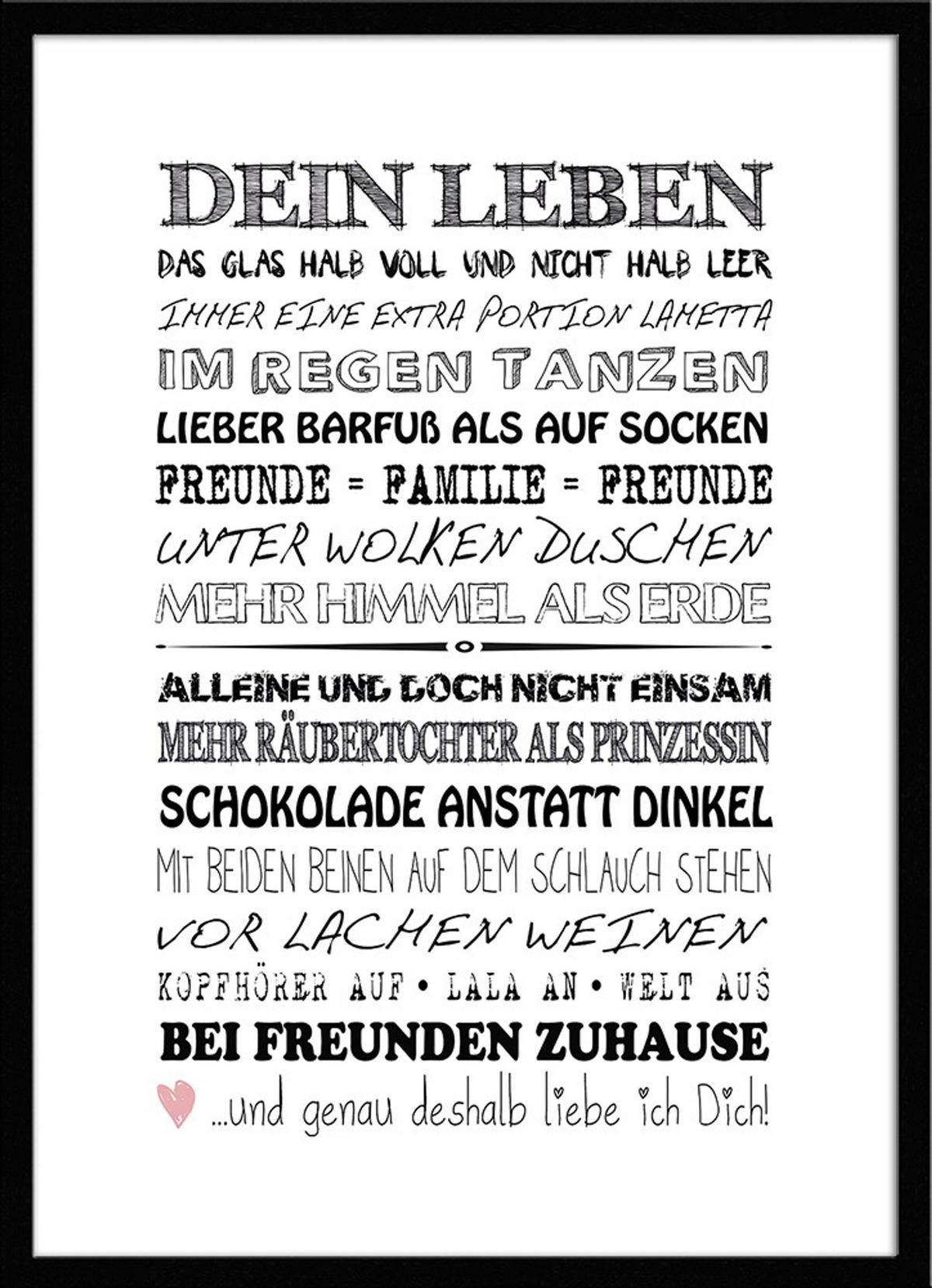 BILD mit Rahmen 51x71 cm Spruch: Freundschaft beste Freundin - Weiß, Holz (51/71cm) - artissimo