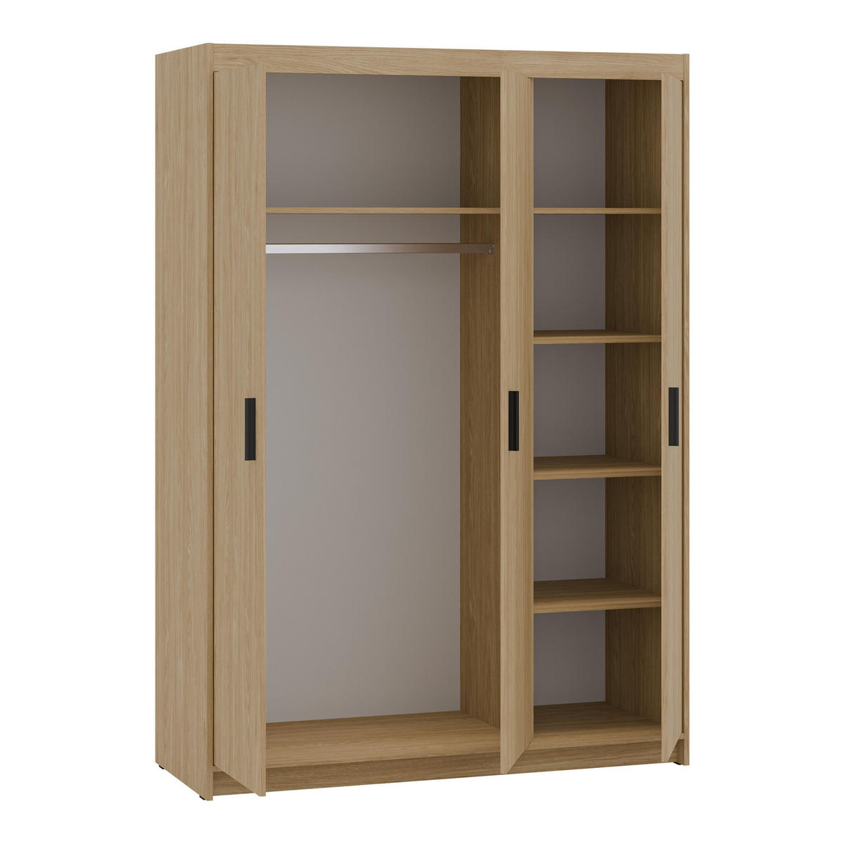 KLEIDERSCHRANK Storicos Geölte Eiche 133/190,5/53 cm - Modern 3-türig - Eichefarben, Holzwerkstoff/Kunststoff (133/190.5/53cm) - AX Living