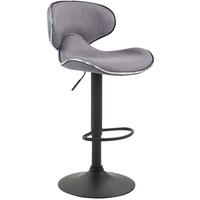 BARHOCKER Stoff hellgrau - Hellgrau/Schwarz, Textil/Metall (46/88/49cm) - CLP