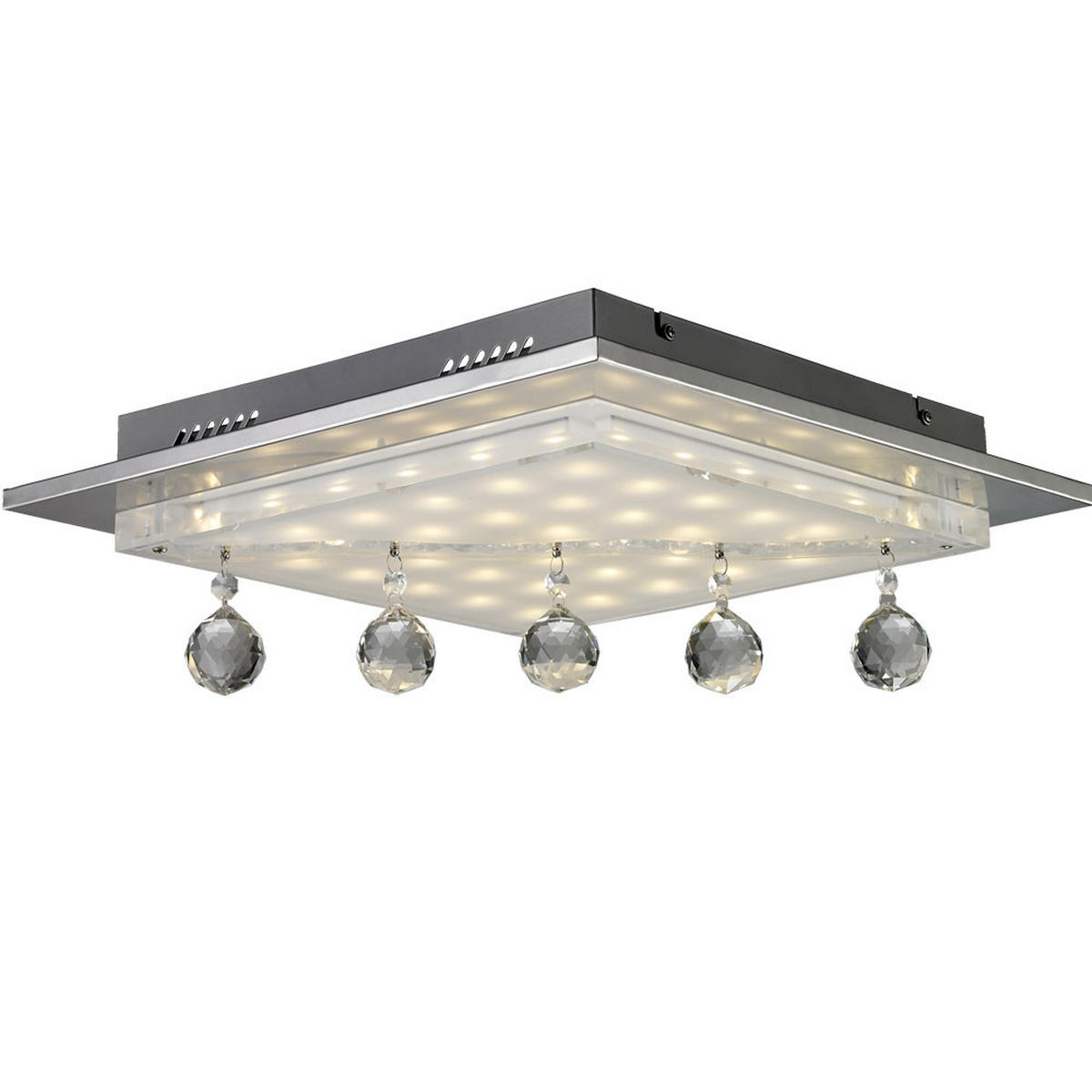 LED DECKENLEUCHTE SCALA Silber Metall - Silberfarben, Glas (40/40/14.5cm) - Esto