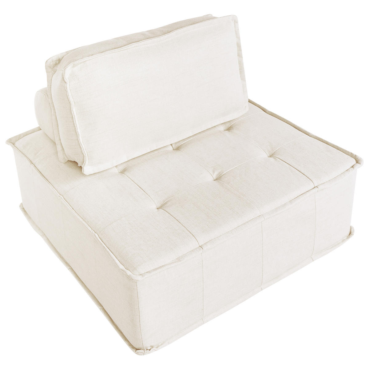 3-SITZER-MODULSOFA Stoff Cremeweiß Tibro - Creme, Textil (300/82/100cm) - Beliani