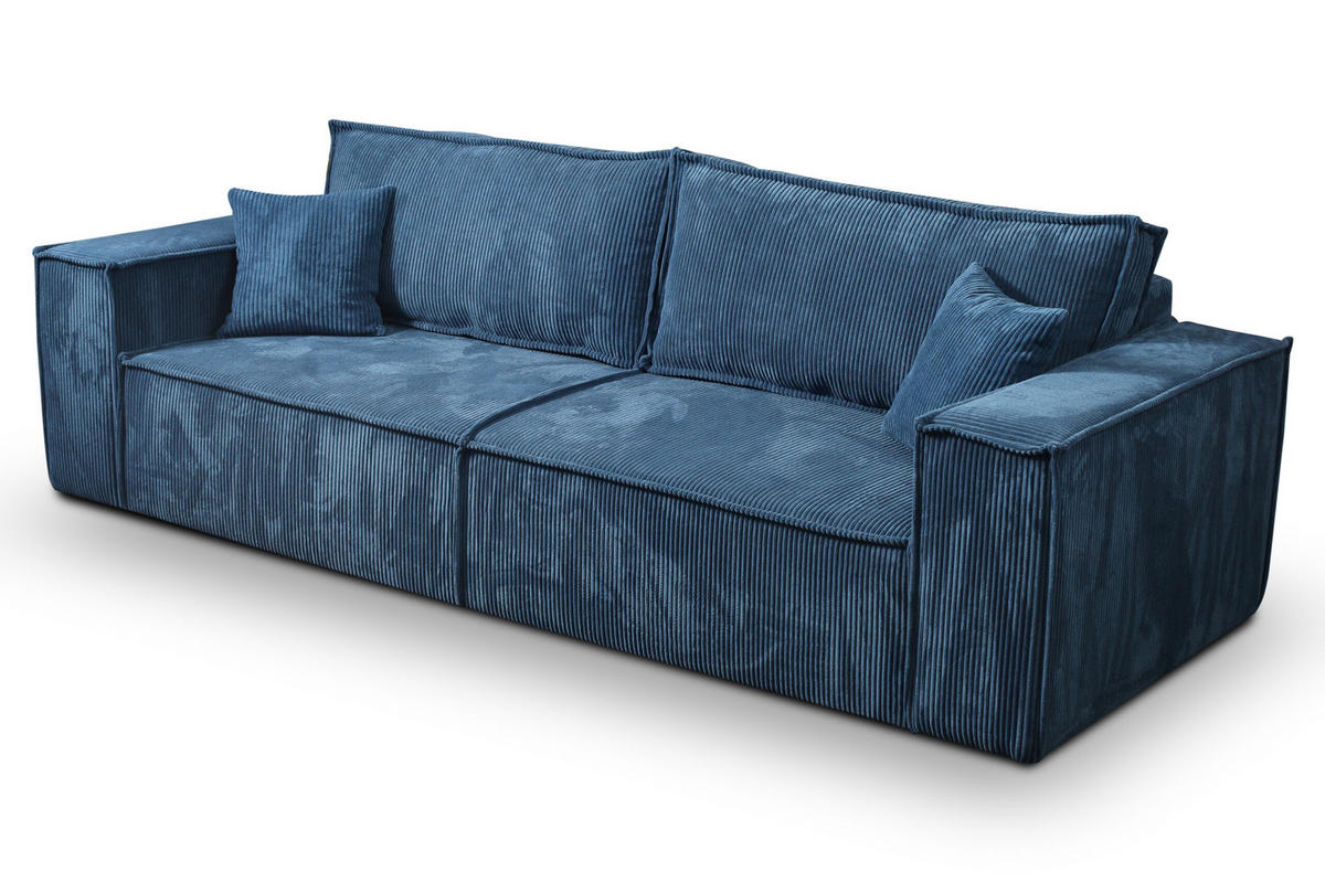 SCHLAFSOFA mit Bettkasten Blau - Blau, Textil (255/85/105cm) - Furnisell