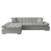 ECKSOFA Malwi, Seite: Links - Silberfarben/Hellgrau, Holz/Textil (278/161cm) - MIRJAN24