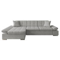 ECKSOFA Malwi, Seite: Links - Silberfarben/Hellgrau, Holz/Textil (278/161cm) - MIRJAN24
