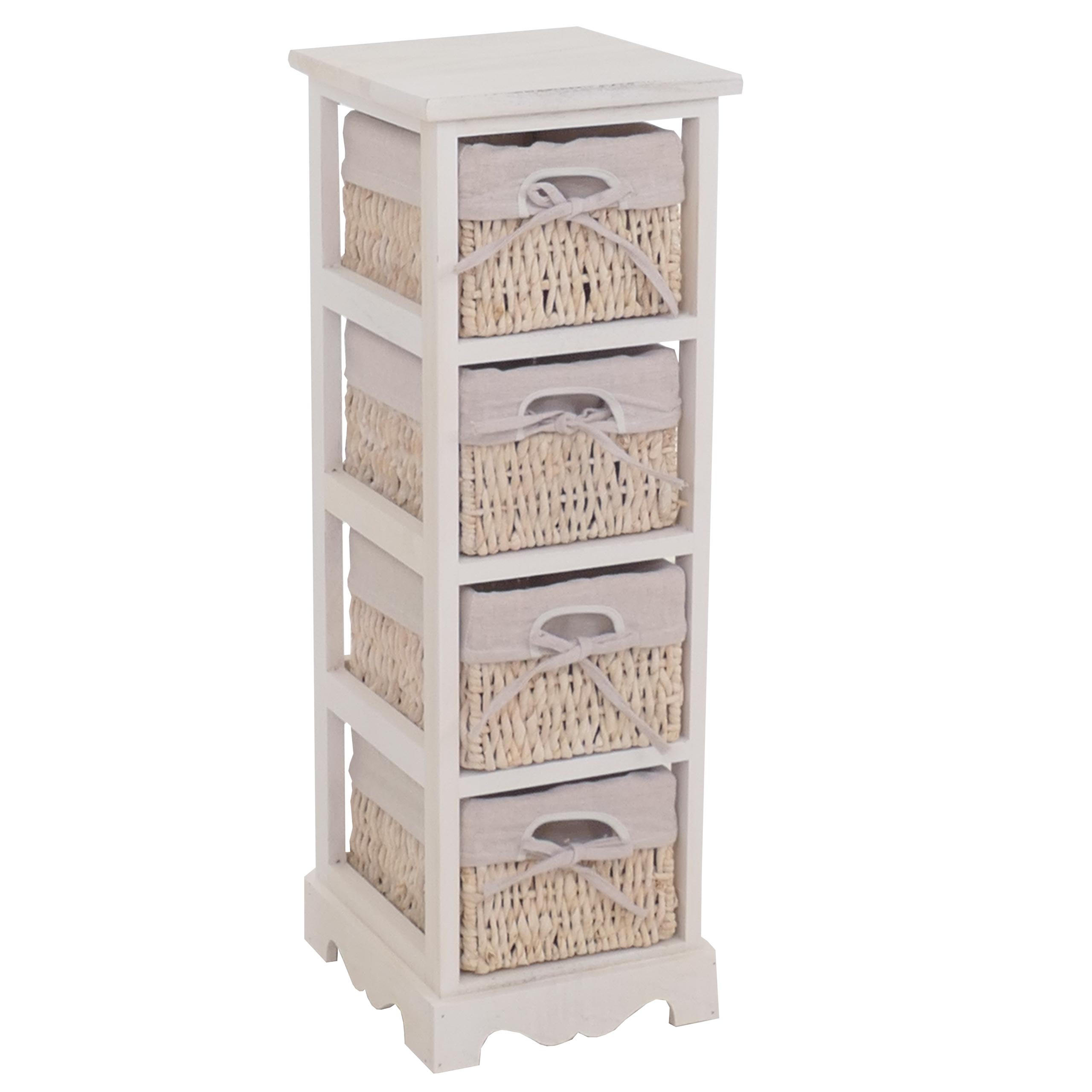 KOMMODE MIT 4 KORBSCHUBLADEN Weiß - Weiß, Holz (25/74/28cm) - MCW