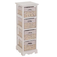 KOMMODE MIT 4 KORBSCHUBLADEN Weiß - Weiß, Holz (25/74/28cm) - MCW