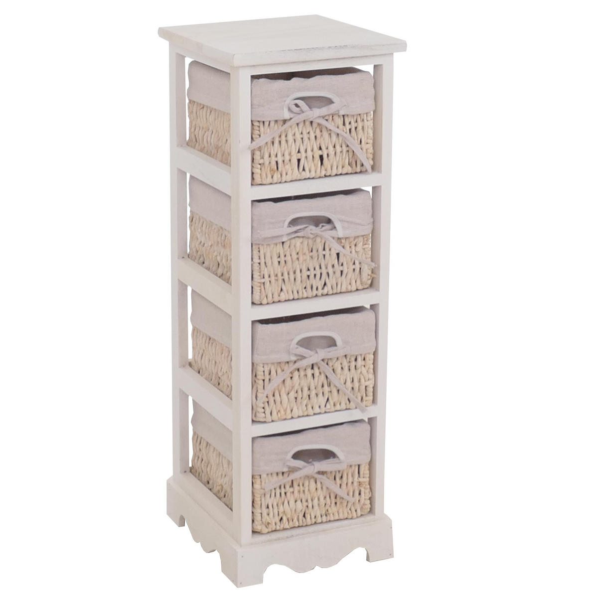 KOMMODE MIT 4 KORBSCHUBLADEN Weiß - Weiß, Holz (25/74/28cm) - MCW