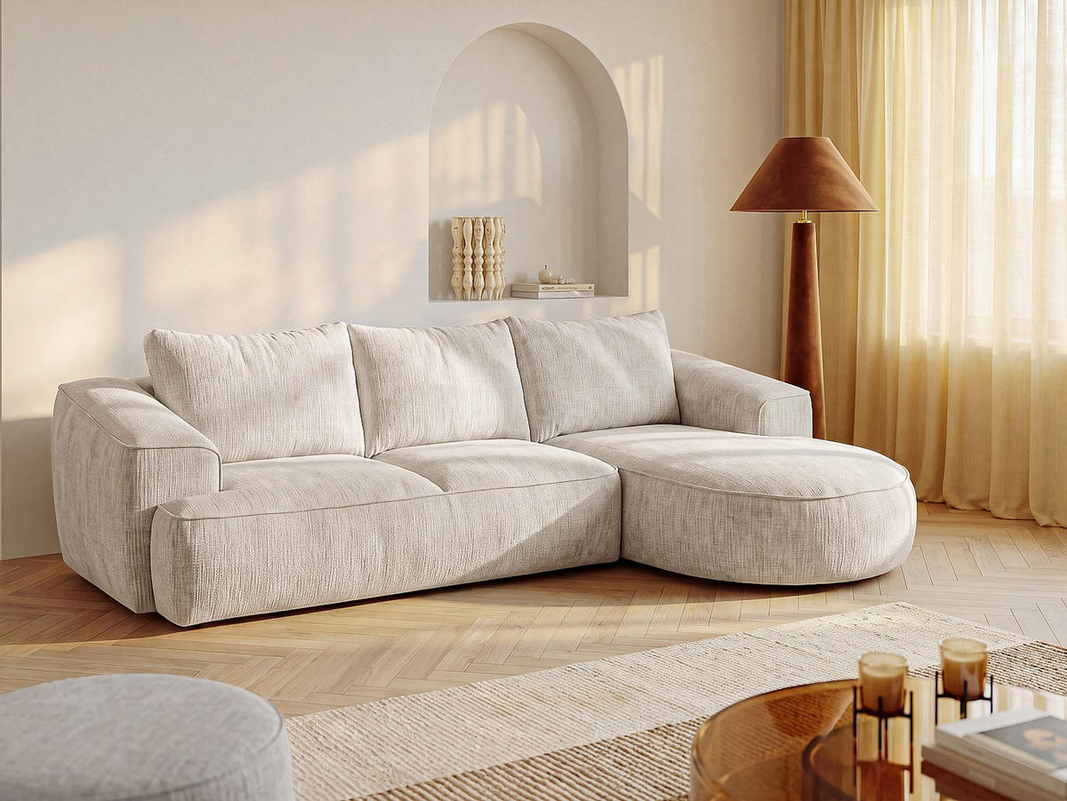 SOFA - 5 Personen - stoff - beige Licanu - Beige, Kunststoff/Textil (273/85.5/164cm) - Vente-Unique
