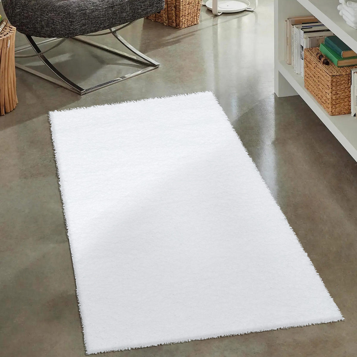 HOCHFLOR-TEPPICH City Shaggy 500 Weiss 80x150 cm - Weiß, Textil (80/150cm) - carpet city