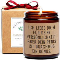 DUFTKERZE Teakholz Maskulin 100% Sojawachs Geschenkbox - Braun, Paraffin (7.5cm)