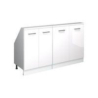 DACHSCHRÄGENSCHRANK-SET Rion Weiß Hochglanz/Weiß 2er Set - Weiß Hochglanz/Weiß, Holzwerkstoff (140/81.6/46cm) - Vicco