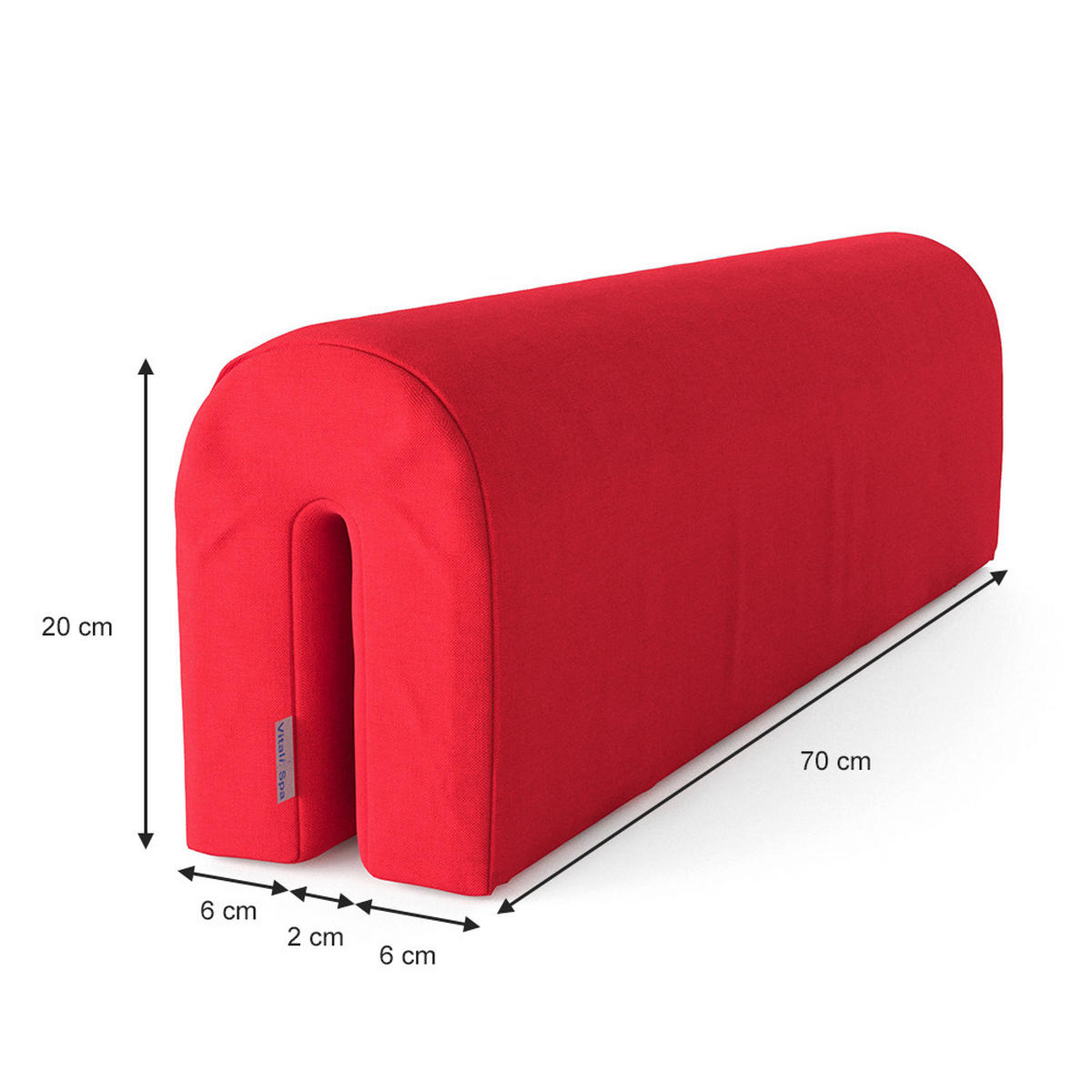 BETTUMRANDUNG Rot 70 x 20 cm - Rot, Textil (70/20/14cm) - VitaliSpa