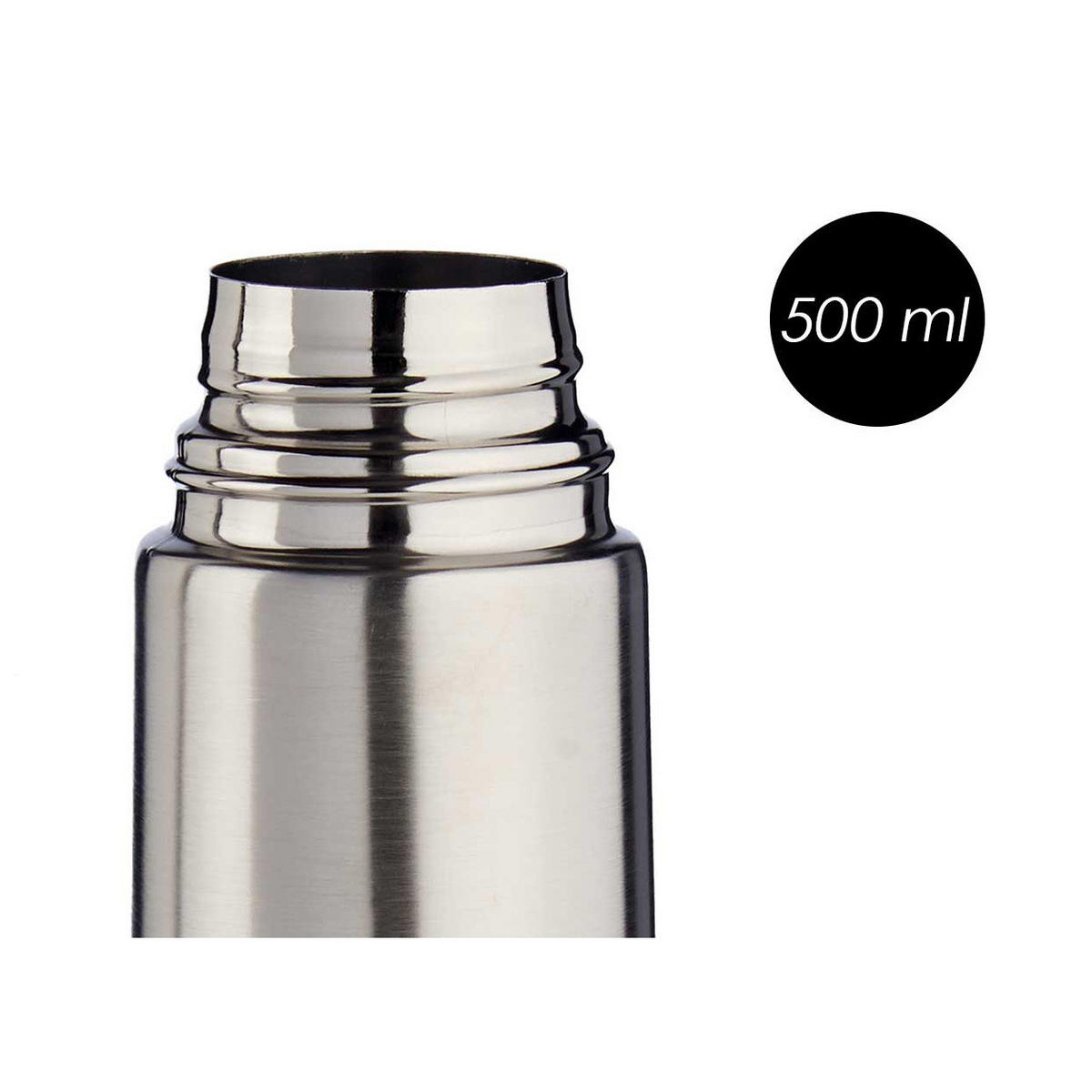 THERMOS aus Edelstahl Toria Silbern 500 ml 6,8/6,8/23,5 cm - Silberfarben, Metall (0.5L) - Kinvara