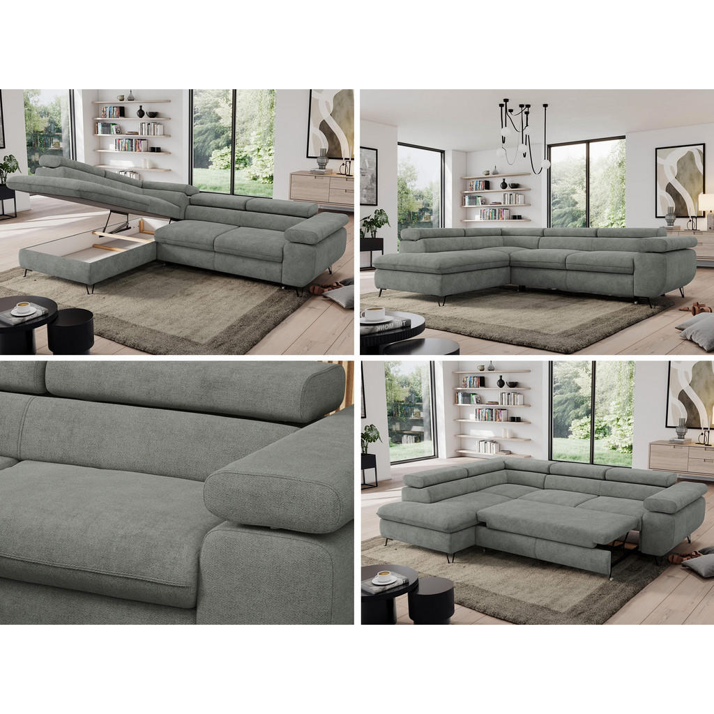 Thumbnail - MKS Ecksofa, Grau, Textil, 3-Sitzer, L-Form,L-Form, 273x208 cm, Oeko-Tex®, Wohnzimmer, Sofas & Couches, Wohnlandschaften...