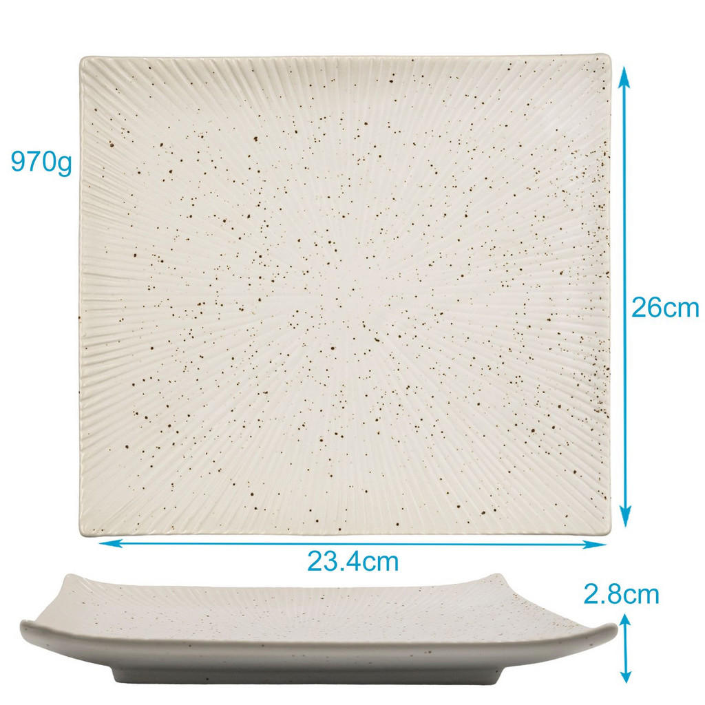 Thumbnail - Intirilife Sushi, Weiß, Keramik, 4-teilig, 23.4x3.8x26 cm, Essen & Trinken, Geschirr, Geschirr-Sets, Teller-Sets
