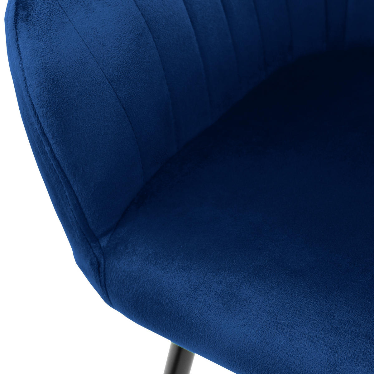 STUHL Samt blau 6er Set - Blau, Metall (60/84/58cm) - ML-DESIGN