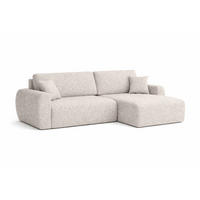 ECKSOFA Mit Schlaffunktion Ariel L, Chenille, Stoff Artico, Beige, Rechts - Beige, Holz (250/142cm) - Kaiser Möbel
