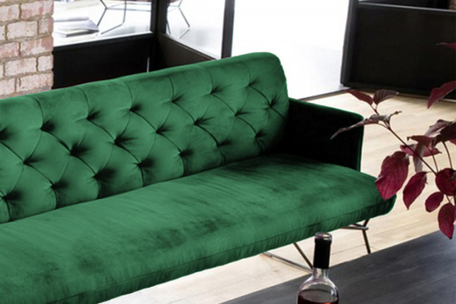 ESSZIMMERBANK CHARME Smaragdgrün Velvet - Smaragdgrün, Textil (186/85/68cm) - KAWOLA