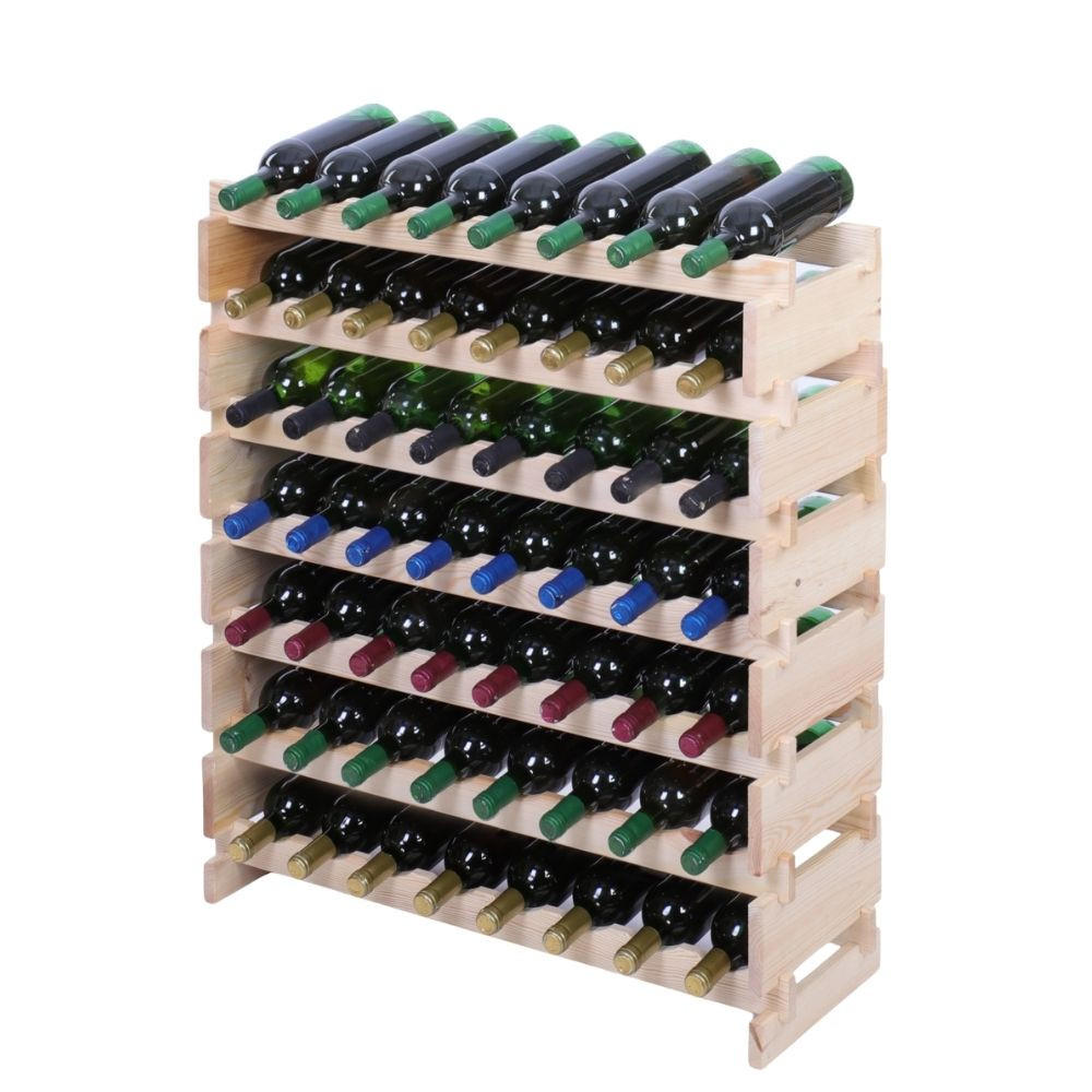 WEINREGAL VINOTECA FLEX PRO HxBxT 93x84x28cm 56 Flaschen auf 7 Ebenen Natur unbehandelt - Naturfarben, Holz (84/93/28cm) - PROREGAL