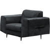RELAXSESSEL Venezia dunkelgrau mit schwarzen Beinen - Dunkelgrau/Schwarz, Textil (112/85/94cm) - Beautysofa