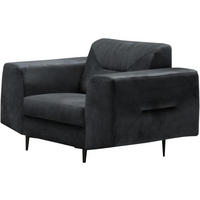 RELAXSESSEL Venezia dunkelgrau mit schwarzen Beinen - Dunkelgrau/Schwarz, Textil (112/85/94cm) - Beautysofa