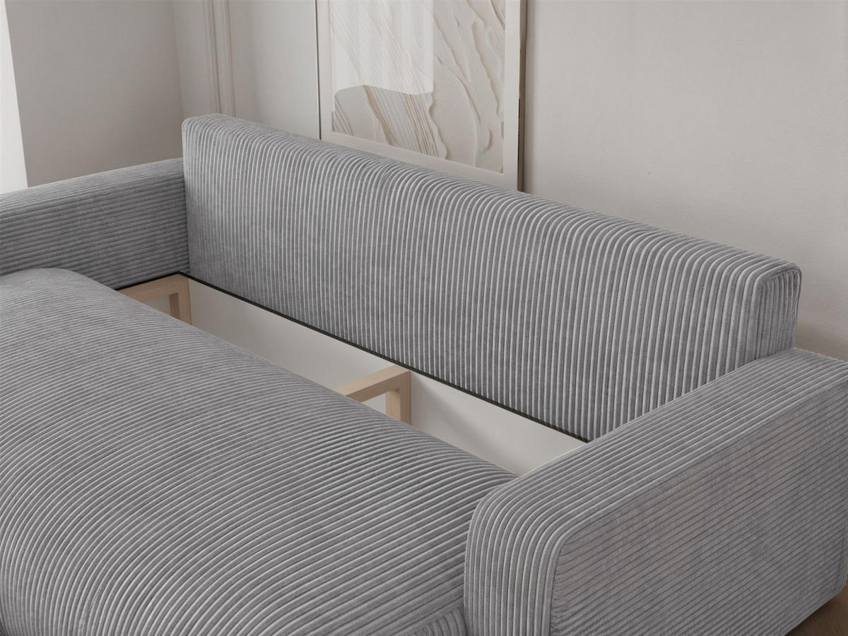 SCHLAFSOFA Luna - Hellgrau, Holzwerkstoff/Textil (246/79/96cm) - Fun Möbel