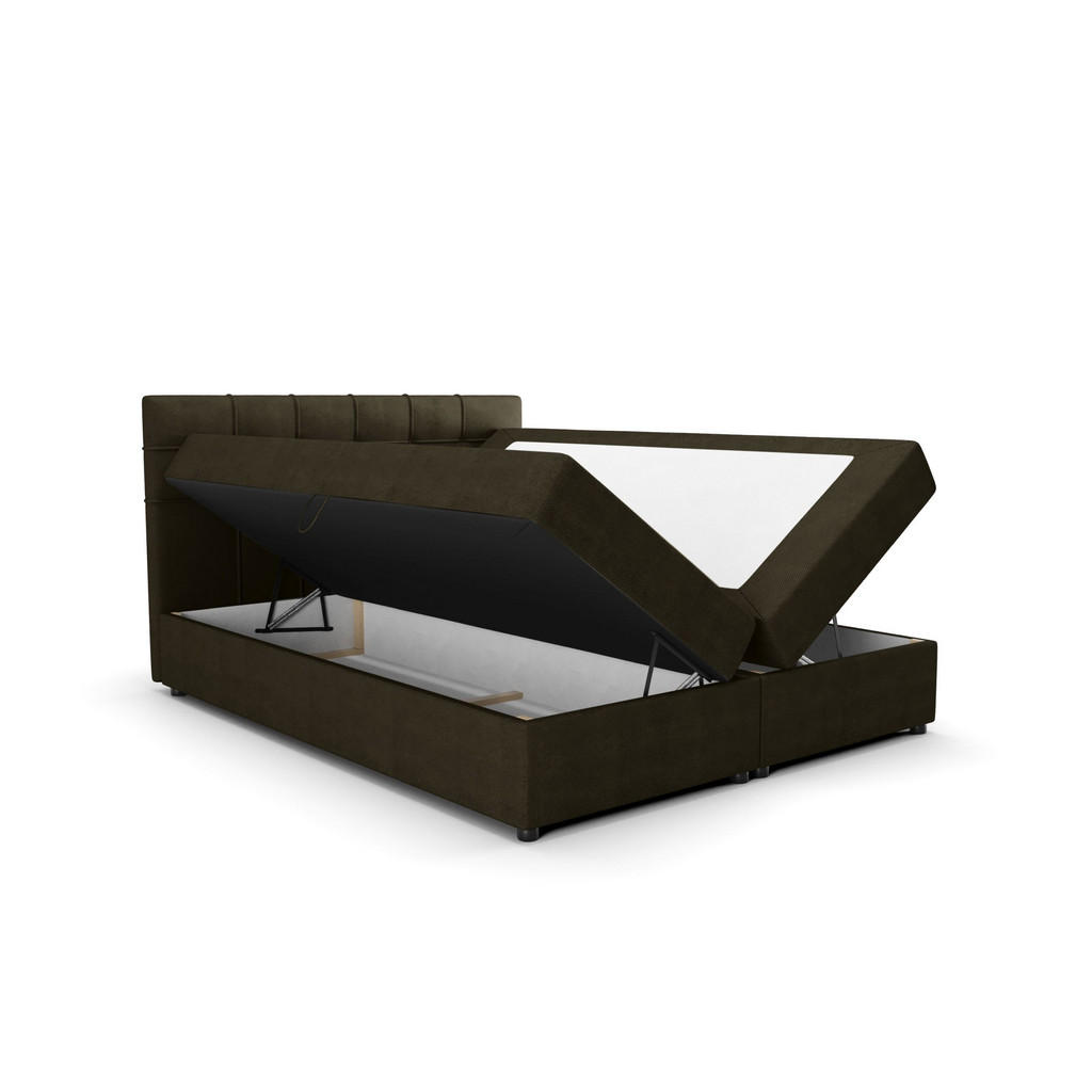 Thumbnail - Bedante Boxbett, Dunkelgrün, Textil, 180x200 cm, Schlafzimmer, Betten, Boxspringbetten