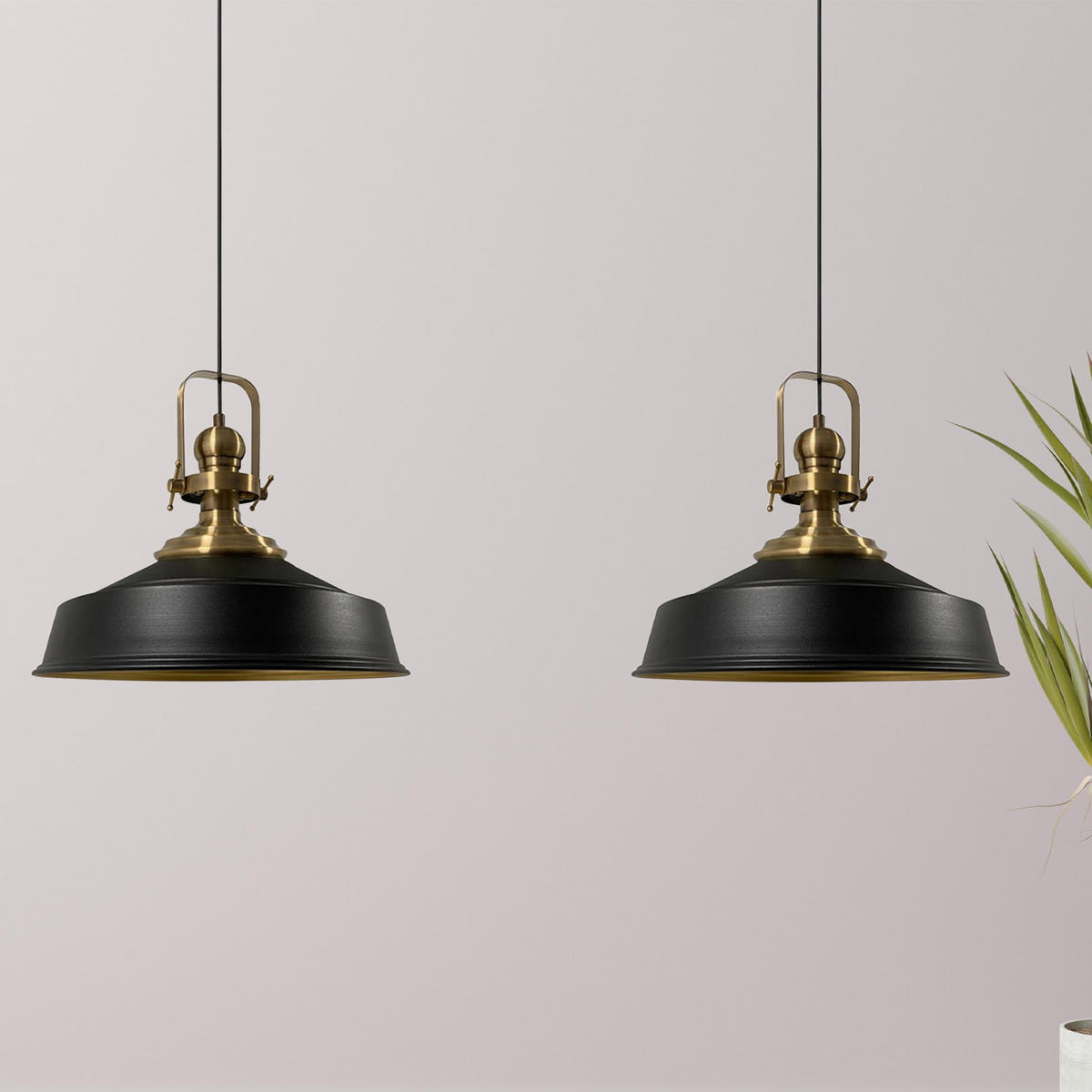 PENDELLEUCHTE Asletl 2 Flammig 41/36 cm - Schwarz, Metall (36/41/28cm) - Bamyum
