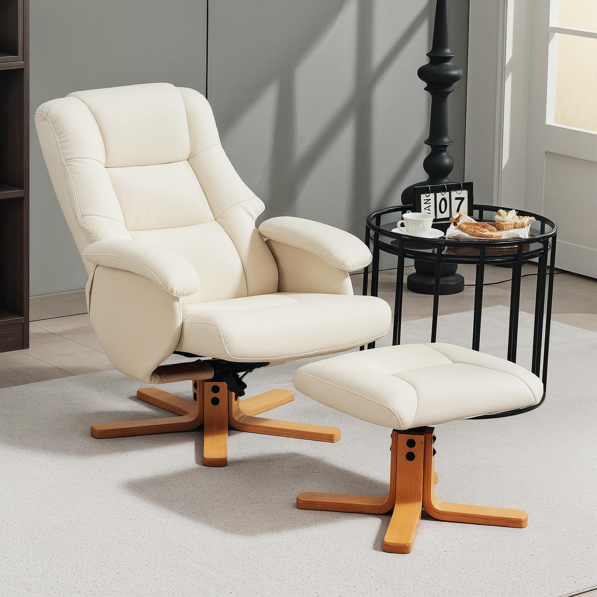 RELAXSESSEL DE-17399 Crème - Creme, Metall (68/94/85cm) - ComfortXL